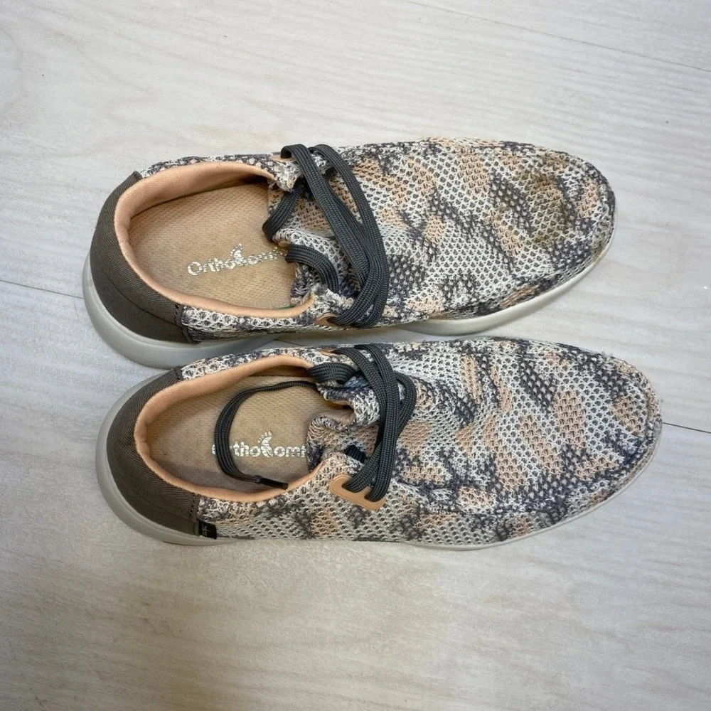 Orthocomfoot Mens Camo Mesh Slip‎ On Walking Shoes Grey Tan ZGBX11G EU 40 US 7.5